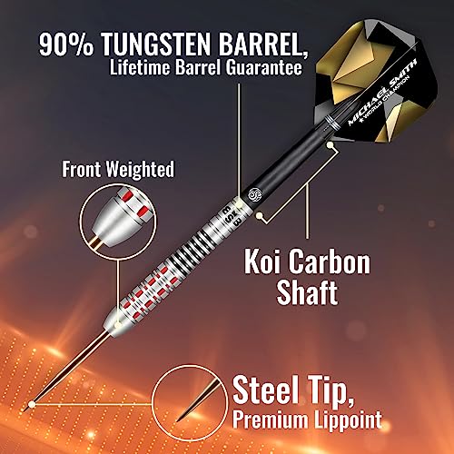 Shot! Darts Steel Tip, Michael Smith Believe (23g/24g/25g/26g), 90% Tungsten Barrel, Front Weighted, Handcrafted Professional Dart Set & Flights Made in New Zealand, Metal Tip for Bristle Dartboard - Image 5