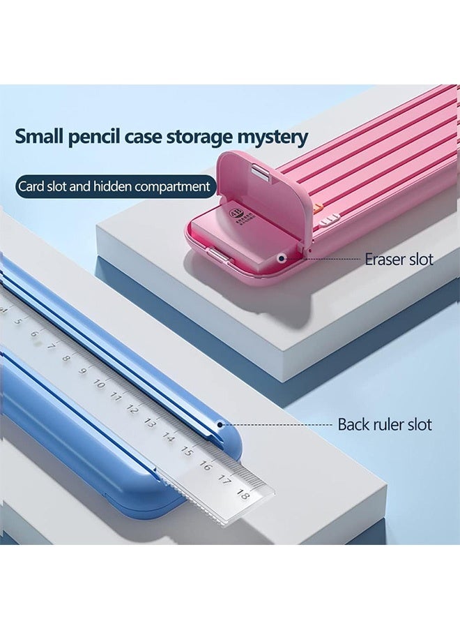 Multi-Function Pencil Box with 5 pencils 1 ruler 1 eraser , Multi-Function Stationery Storage Box, School Stationery Gift Set, Unique for Kids Teens(blue) - Image 5