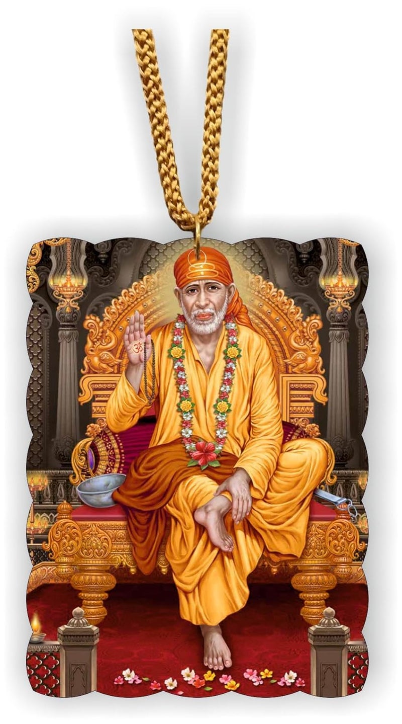 ART END car Mirror Hanging Accessories shiridi saibaba Idol car décor Accessories (Sai Baba 5) - Image 1