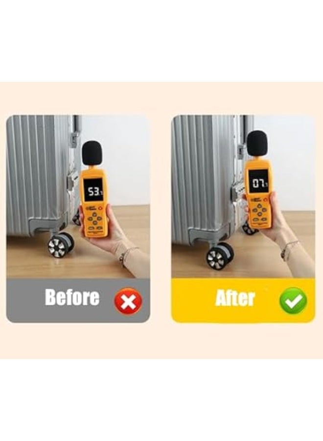 غطاء عجلة الأمتعة 8 قطع، أسود، غطاء عجلة الأمتعة غطاء حقيبة سفر، أسود - Image 2