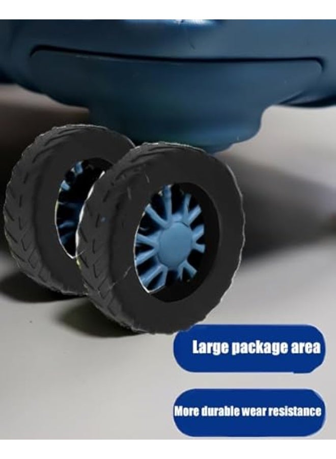 غطاء عجلة الأمتعة 8 قطع، أسود، غطاء عجلة الأمتعة غطاء حقيبة سفر، أسود - Image 3