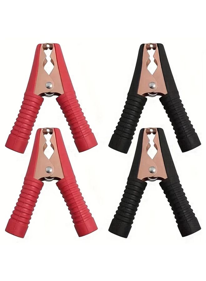 Heavy Duty 200A 90mm Insulated Alligator Clips Big Fish Clips Black Red PVC Copper Plated - Image 1