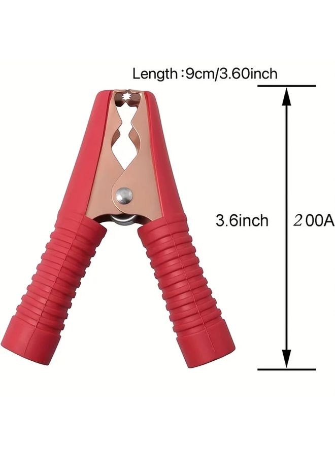 Heavy Duty 200A 90mm Insulated Alligator Clips Big Fish Clips Black Red PVC Copper Plated - Image 2