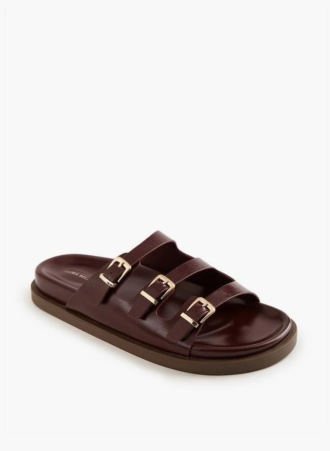 Buckle Accent Slip-On Sandals
