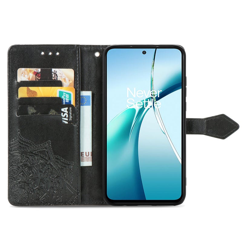 HuHa Protective Cover For Nothing Phone 2a Plus Mandala Flower Embossed Leather Phone Case(Black) - Image 3