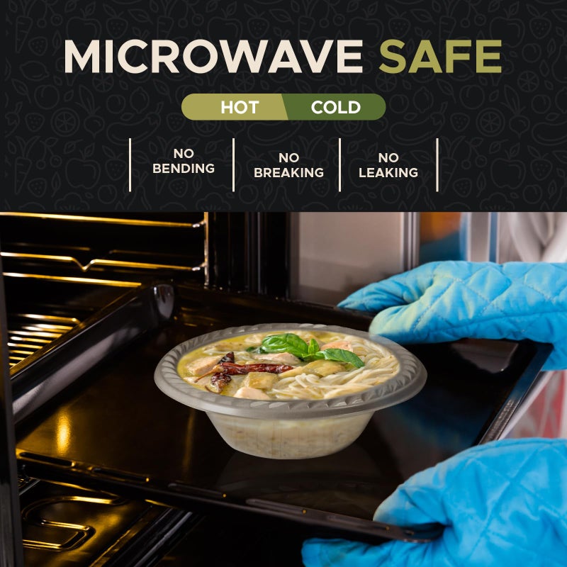 Supreme Select Clear Disposable Plastic Bowls [Pack of 40 | 12oz] Microwave Safe - Sturdy Rimmed Soup/Salad/Dessert/Ice Cream Bowls For Weddings, Parties, Kitchen Use - Image 3