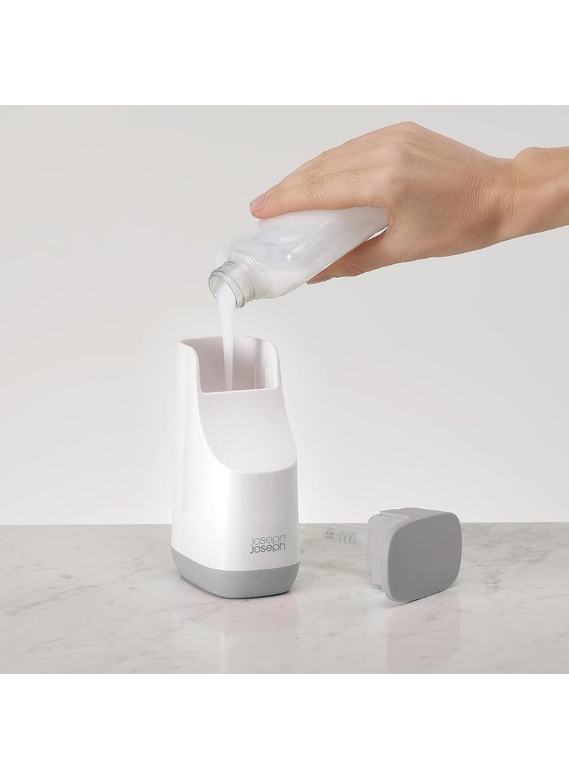 Joseph Joseph Joseph Joseph Plastic Slim Compact Soap Dispenser, Grey, 12.3 fluid ounces  - Image 2