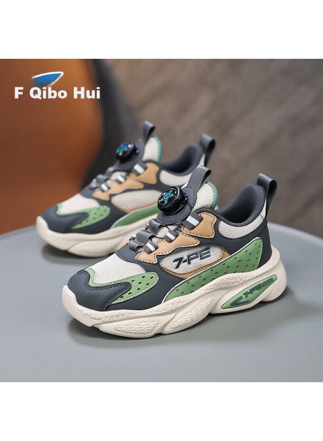 7-pe Boys' Shoes Spring New Youth Breathable Mesh Lightweight Soft Sole Casual Kids Sports Sneakers - Image 1