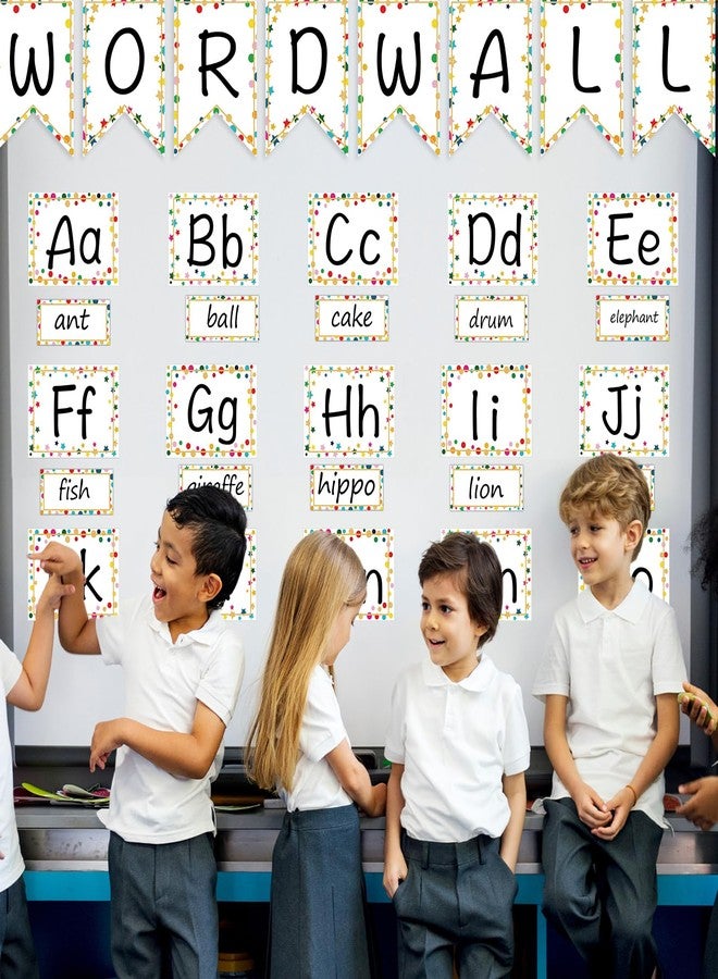 gisgfim Word Wall Bulletin Board Set Alphabet Letter for Classroom ABC Poster Chart Sight Words Polka Dots Border for First Grade Pre School Kindergarten Elementary Classroom Wall Decor Supplies - Image 5