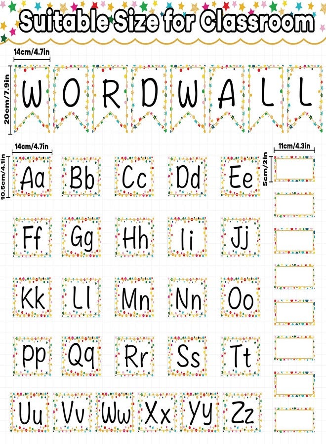 gisgfim Word Wall Bulletin Board Set Alphabet Letter for Classroom ABC Poster Chart Sight Words Polka Dots Border for First Grade Pre School Kindergarten Elementary Classroom Wall Decor Supplies - Image 2