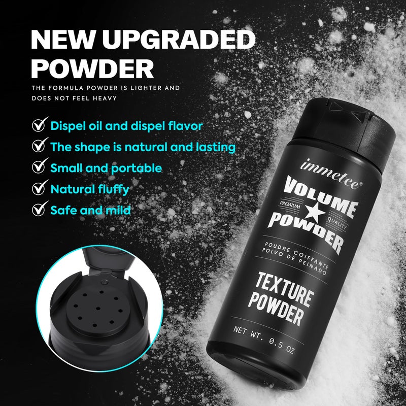 immetee Hair Volume Powder - Texture Styling for Men and Women, Light Control Natural Matte Look, Root Lifting 14g (0.5 oz) - Image 3