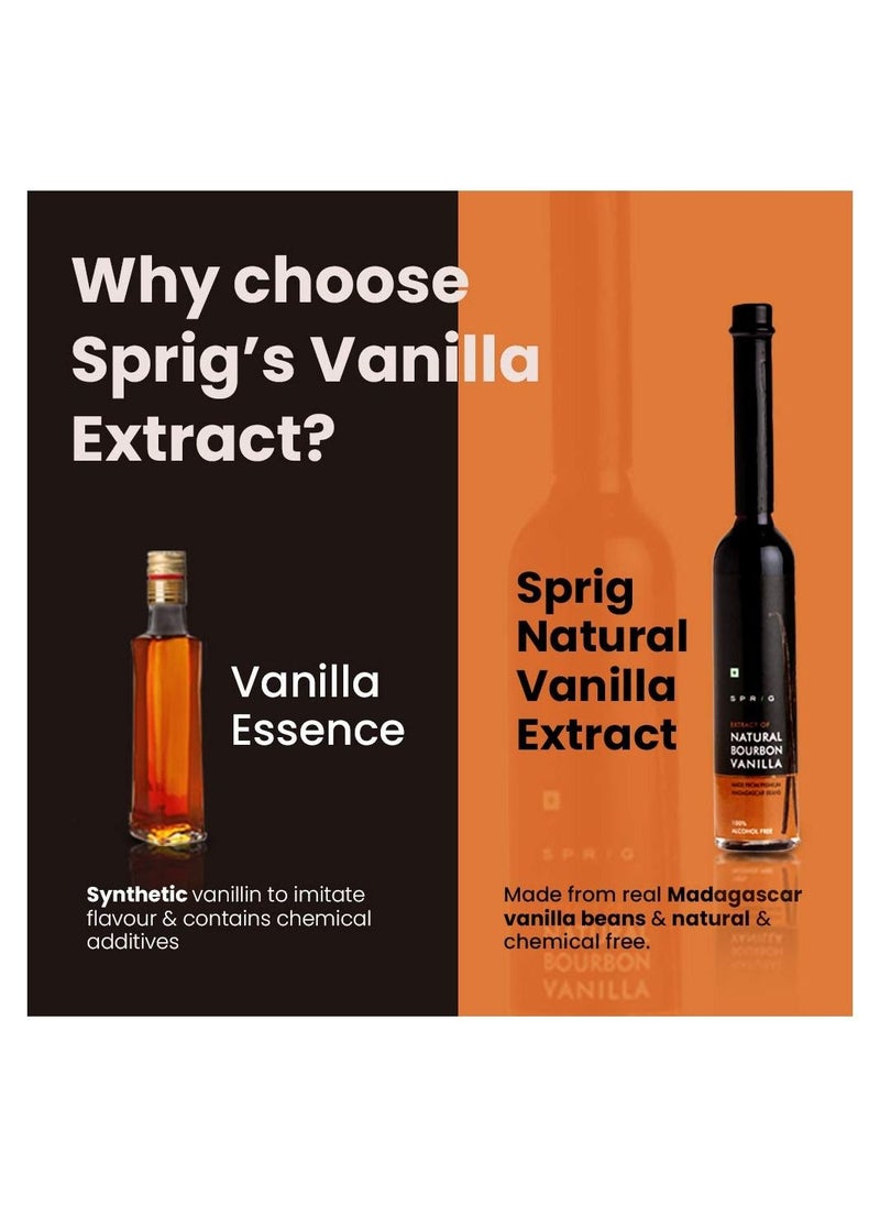 SPRIG - Extract Of Natural Bourbon Vanilla Natural Vanilla Extract Better Than Chemical Vanilla Essence 100% Natural Vanilla 100ml - Image 1