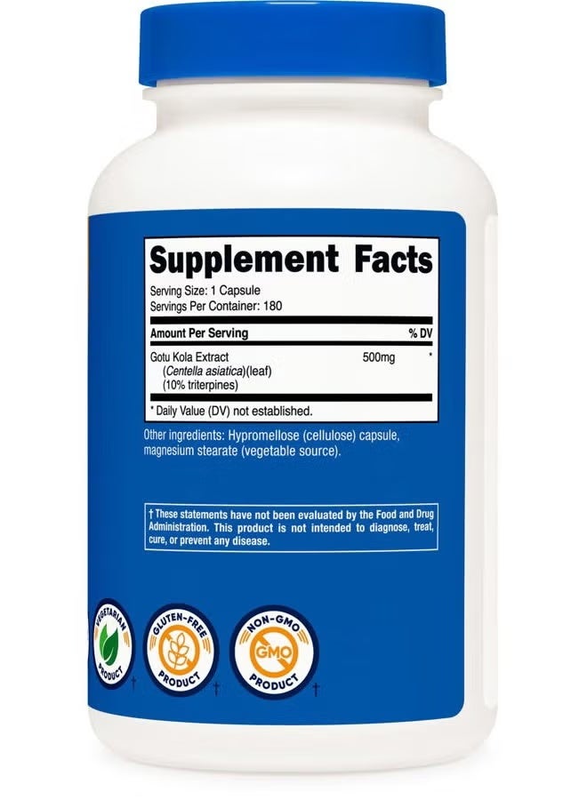 Nutricost, غوتو كولا، 500 ملغ، 180 كبسولة - Image 5