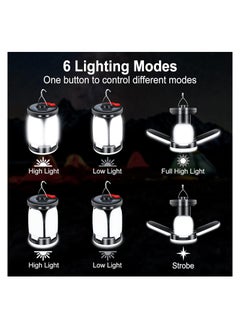 SYOSI Camping Lantern, Led Camping Lights Lamp, 60 Leds Ultra Bright Led Tent Light, Usb & Solar Rechargeable Camping Lights, with 6 Light Modes, for Camping, Fishing, Hiking, Outdoor Party(with USB Cable)  - Image 4