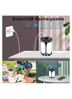 SYOSI Camping Lantern, Led Camping Lights Lamp, 60 Leds Ultra Bright Led Tent Light, Usb & Solar Rechargeable Camping Lights, with 6 Light Modes, for Camping, Fishing, Hiking, Outdoor Party(with USB Cable)  - Image 2