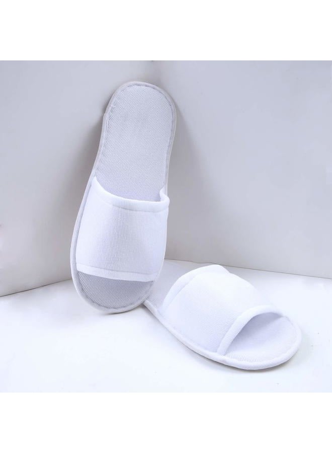 Elcoho 12 Pairs Open Toe Spa Slippers White Spa Hotel Guest Slippers for Spa, Party Guest, Hotel and Travel, Fits Most Men and Women - Image 4
