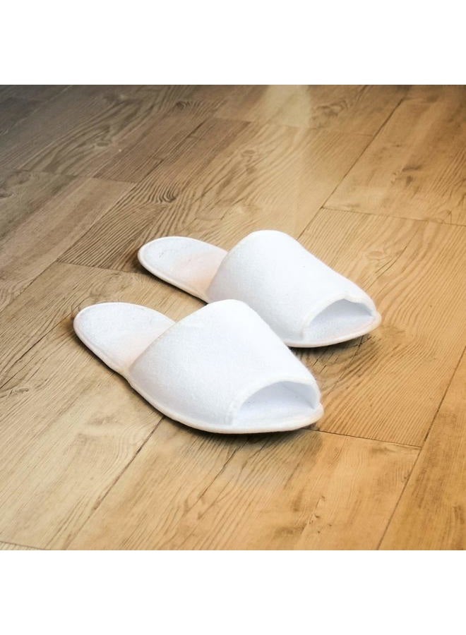 Elcoho 12 Pairs Open Toe Spa Slippers White Spa Hotel Guest Slippers for Spa, Party Guest, Hotel and Travel, Fits Most Men and Women - Image 5