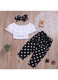 Children's clothing set, blouse + pants + headband, is very suitable for going out