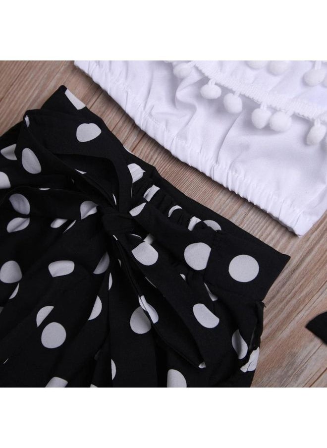 Generic - Children's clothing set, blouse + pants + headband, is very suitable for going out - Image 1