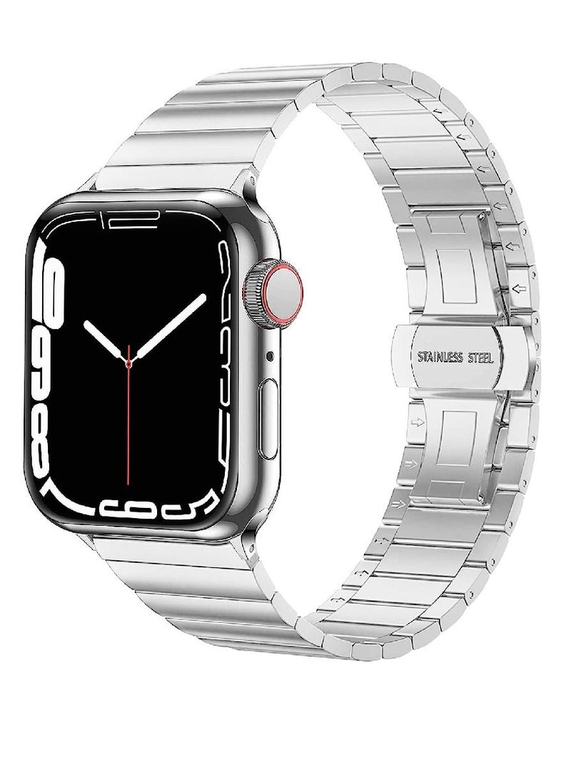 miYou Bluetooth Call Stainless Steel Men Sports Fitness Tracker IP67 Waterproof Smartwatch For IOS Android - Silver/Silver  - Image 1