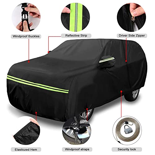 SPORTULI Waterproof Car Cover Replace for 2014-2025 Land Rover Discovery Sport, 6 Layers All Weather Car Covers with Zipper Door & Windproof Bands for Snow Rain Dust Hail Protection (Discovery Sport) - Image 3