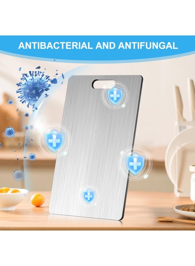 Cutting Board - Stainless Steel Chopping Board, Large SUS 304 Steel Cutting Board with Handle, Dishwasher Safe, Anti-Rust & Smooth Surface (34x23cm) - Image 3