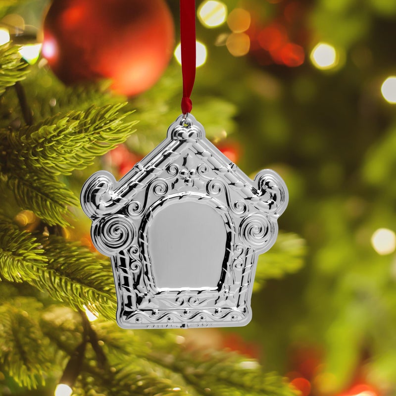 Wallace 2023 Silver Plated Gingerbread House Engraveable Ornament  11th Edition - Image 3