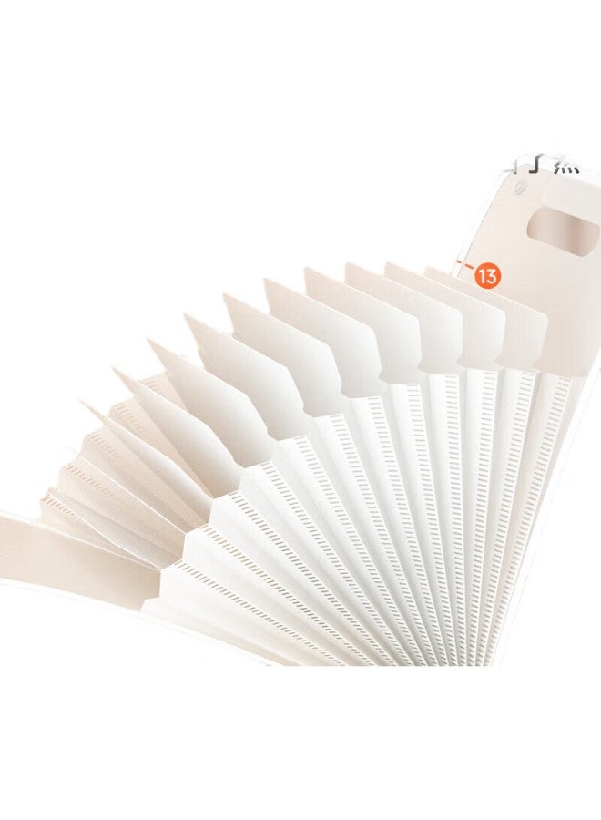 Time Science [Shiguangxue] 13-Compartment Vertical Accordion File Folder, 4 Colors, A4 Large Capacity, Transparent, For Primary And Secondary School Students, Subject Classification, Storage Bag, Handheld Plastic Office File Folder, Storage Organizer - Image 3
