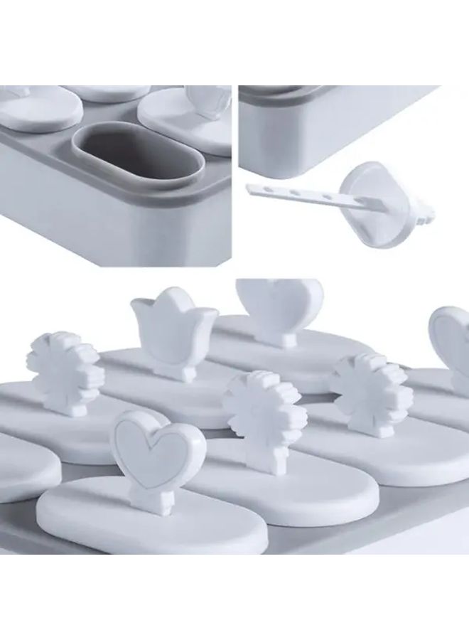 Gray Easy Release Ice Cream Mold DIY Popsicle Maker Durable Polypropylene Cartoon Design - Image 3