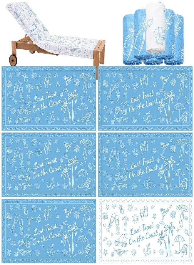Flutesan 6 Pcs Last Toast on The Coast Bachelorette Beach Towels 30" x 60" Bride Tribe Bridesmaid Gift Coastal Beach Party Decorations for Bachelorette Party Bride Shower Honeymoon - Image 1