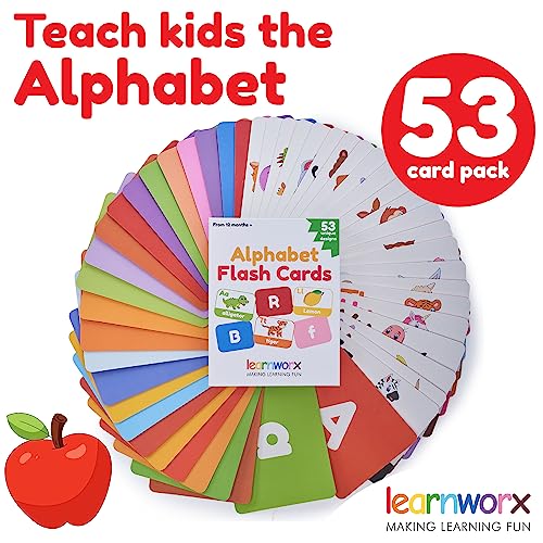 learnworx Alphabet Flash Cards for Toddlers AwardWinning 52 ABC Flashcards for Baby KidsABC Cards Kindergarten Large Upper and Lower Case Large AZ Learning Letter Animal Flashcard for Ages 1234 - Image 5