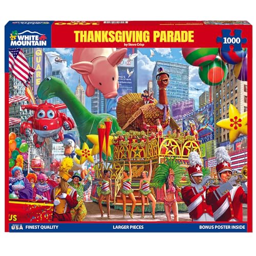 White Mountain 1000 Piece Jigsaw Puzzle Fall and Autumn Scene Puzzles Large Pieces for Adults and Family 24x30 New York Thanksgiving Parade - Image 5