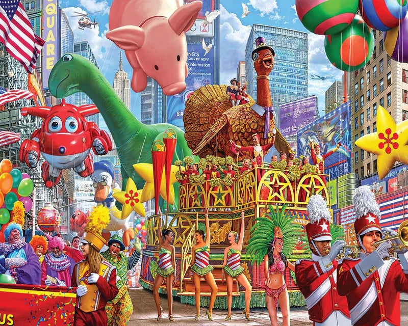 White Mountain 1000 Piece Jigsaw Puzzle Fall and Autumn Scene Puzzles Large Pieces for Adults and Family 24x30 New York Thanksgiving Parade - Image 3