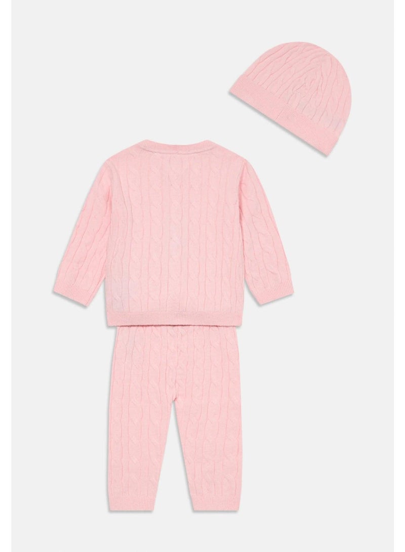 TOMMY HILFIGER Kids Cable Pant and Top Beanie Set - Image 2