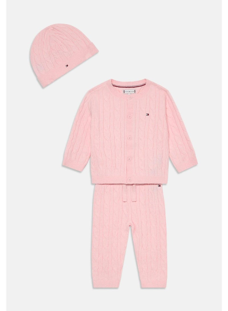 TOMMY HILFIGER Kids Cable Pant and Top Beanie Set - Image 3