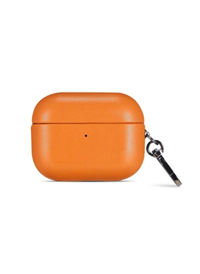 Generic Case Cover For Apple AirPods Pro PU Leather Wireless Bluetooth Earphone Protective Case Golden Brown 