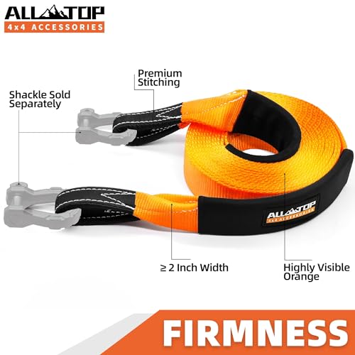 ALL-TOP Recovery Snatch Strap, 3in x 20ft - 35000Lbs, Heavy Duty 100% Nylon Kinetic Towing Recovery Strap with 22% Elongation & Reinforced Loops - Image 3