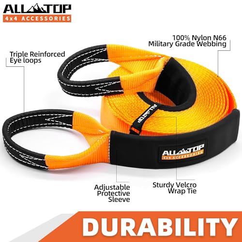 ALL-TOP Recovery Snatch Strap, 3in x 20ft - 35000Lbs, Heavy Duty 100% Nylon Kinetic Towing Recovery Strap with 22% Elongation & Reinforced Loops - Image 4