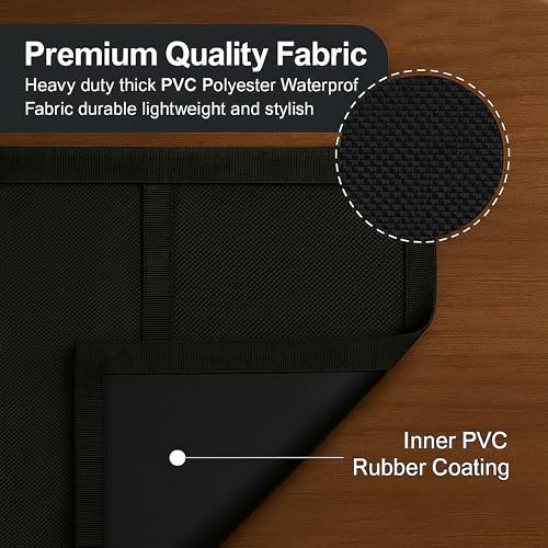 Fancy Walas Refrigerator Single Door Waterproof, Dustproof, Refrigerator Top Cover, Protective Cover for Fridges with Extra Storage Space Nylon Top cover with 6 Storage Pockets ( Black, 130 x 54 cm ) - Image 2
