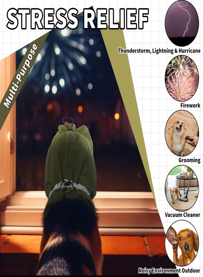 روزكيتش هودي مهدئ للكلاب من روزكيتش، غطاء أذن مقاوم للماء، واقي رأس عاكس للضوء لحماية أذني الكلب، تخفيف القلق وإلغاء الضوضاء الناتجة عن الألعاب النارية، أخضر، مقاس كبير - Image 3