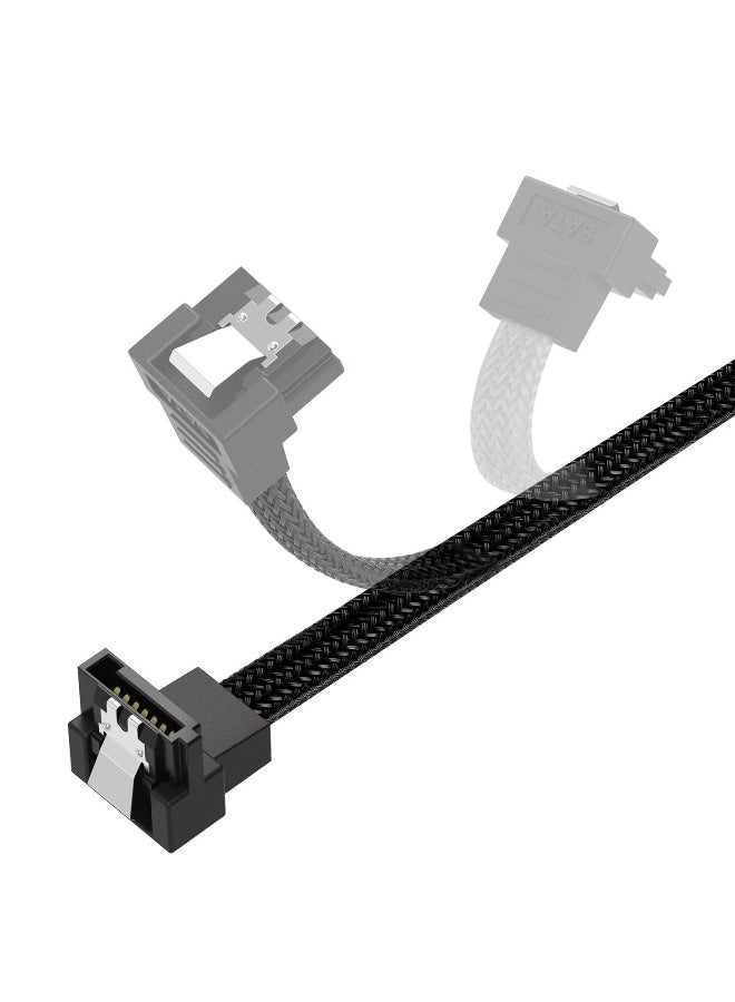 SATA Cable, 5 Pack 90° Straight to Right 6Gbps HDD SDD SATA Data Cable with Locking Latch 50cm 18 Inch for SATA HDD, SSD, CD Driver, CD Writer (Black) - Image 5