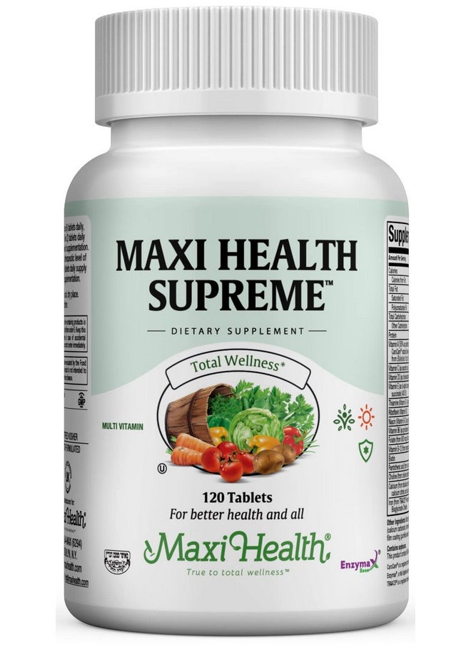 Maxi Health - Supreme High Potency Multivitamin  Mineral Supplement 120 Tablets Kosher - Image 1