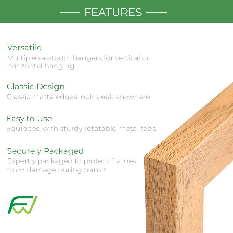 Frameworks 8 × 12 2 عبوة إطار ملصق خشبي الأسود ذو الحمل الأسود مع الحواف الكلاسيكية - Image 3