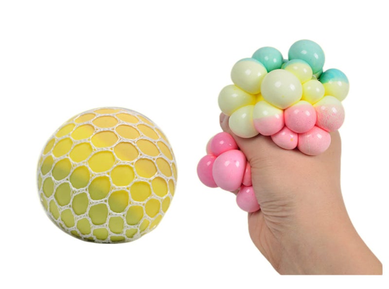 Dhjrefhhd 1Pcs Colored Soft Grape Mesh Pressure Balls Squeeze Change Color Balls Stress Relieve Sensory Squishy Balls Hand Exercise Bouncy Balls. (Purple or Randomly Color) - Image 5