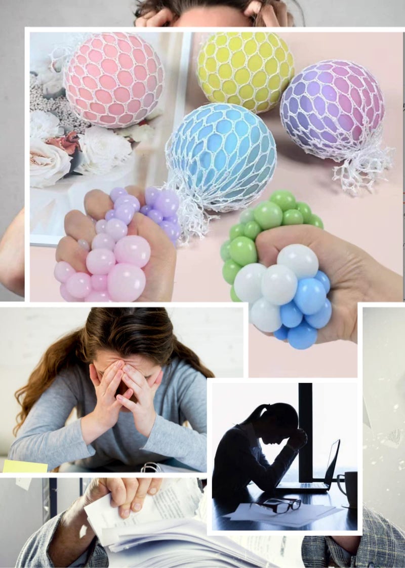 Dhjrefhhd 1Pcs Colored Soft Grape Mesh Pressure Balls Squeeze Change Color Balls Stress Relieve Sensory Squishy Balls Hand Exercise Bouncy Balls. (Purple or Randomly Color) - Image 4