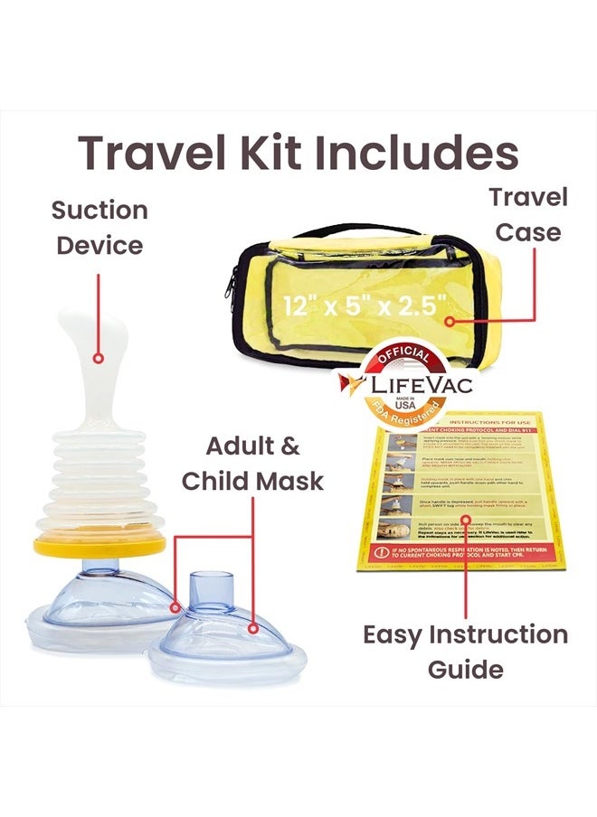 LifeVac Yellow Travel Kit - Portable Suction Rescue Device, First Aid Kit for Kids and Adults, Portable Airway Suction Device for Children and Adults  - Image 2
