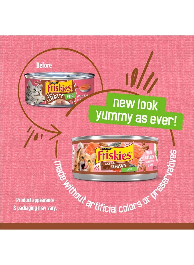 فريسكس طعام القطط الرطب بورينا فريسكيز، باتيه مرق إضافي مع سمك السلمون في مرق لذيذ - (عبوة من ٢٤ علبة) ٥.٥ أونصة - Image 2