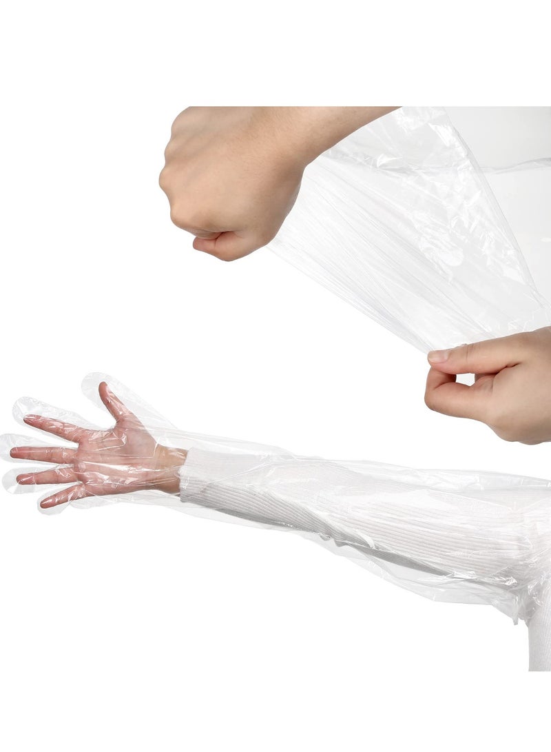 50 Pcs Long Arm Disposable Field Dressing Gloves for Veterinary Use, Ideal for Gutting Deer, Gardening, and Painting - Full Arm Protection. - Image 1