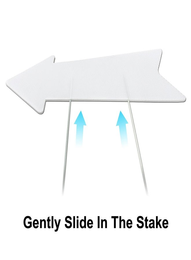LARREEDE Blank Arrow Signs with Stakes 3 Pack 17 x 6 Inches Wedding Directional Yard Signs with Stakes, This Way Arrow Yard Signs Birthday Party Signs Arrow - Image 4