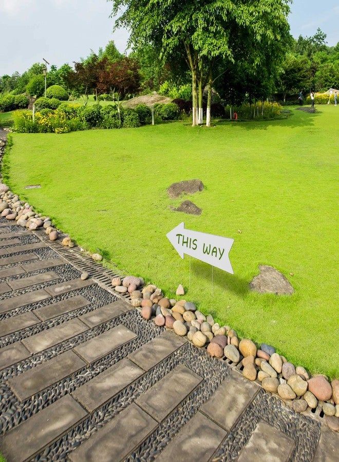 LARREEDE Blank Arrow Signs with Stakes 3 Pack 17 x 6 Inches Wedding Directional Yard Signs with Stakes, This Way Arrow Yard Signs Birthday Party Signs Arrow - Image 5